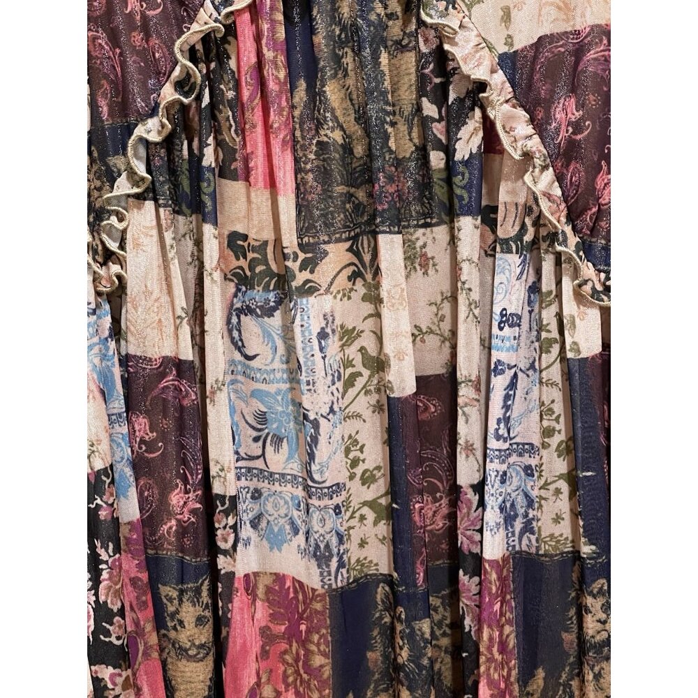 NWT Urban Outfitters Patchwork Print Sammy Sparkle Mini Dress ~ Med - Picture 3 of 8